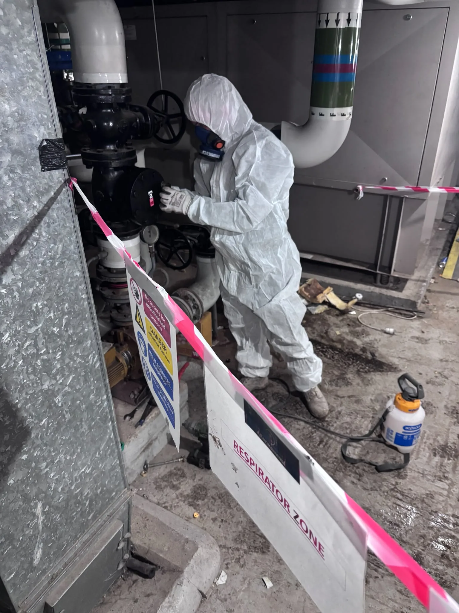Asbestos artex removal from concrete soffit in Bloomsbury